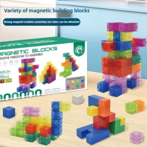 40/80/100 ชิ้นบล็อกตัวต่อแม่เหล็ก Minecraft Cube เด็กประกอบปริศนา Cube
